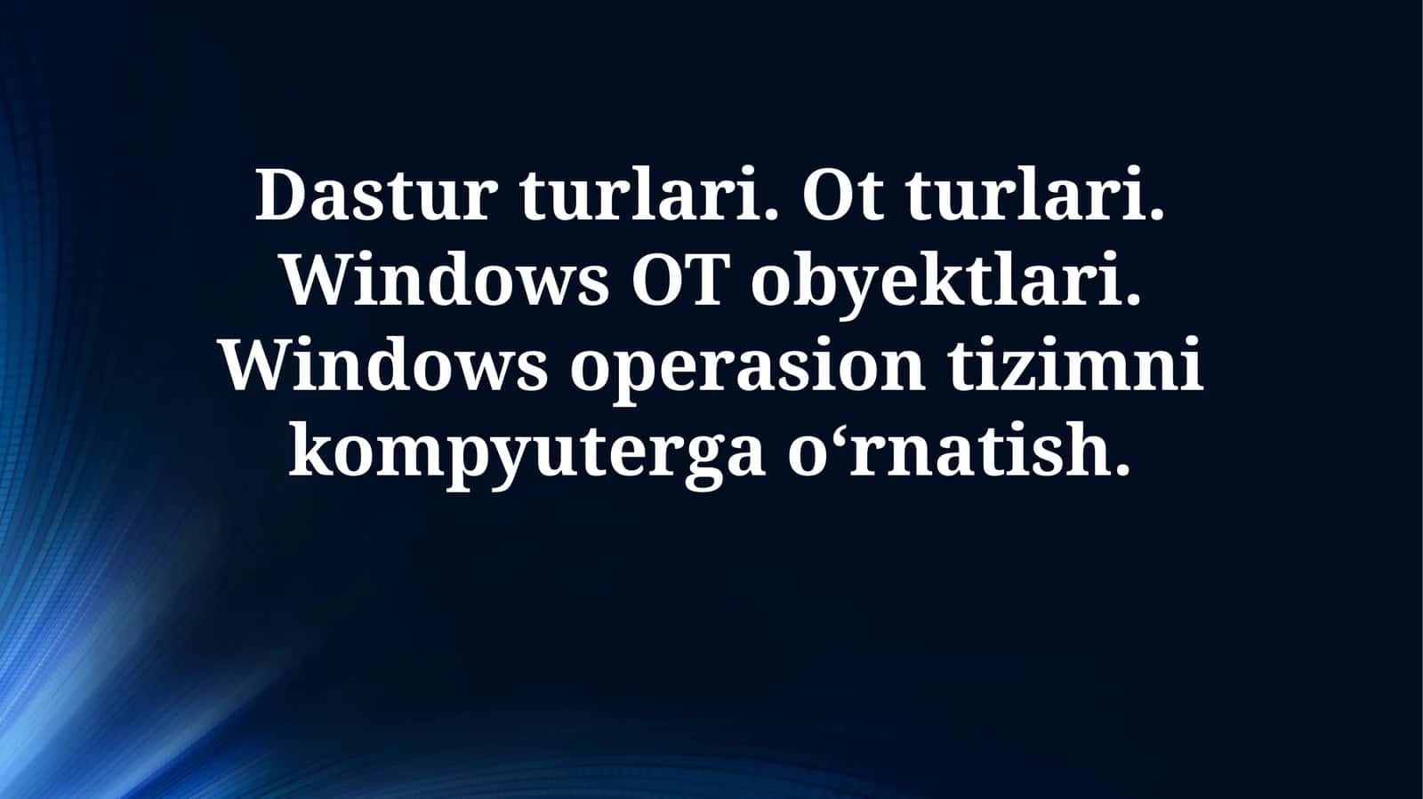 Windows OT obyektlari