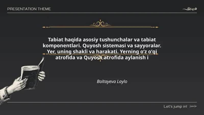 Tabiat haqida asosiy tushunchalar va tabiat komponentlari
