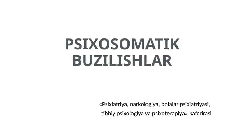 Psixosomatikbuzilishlar