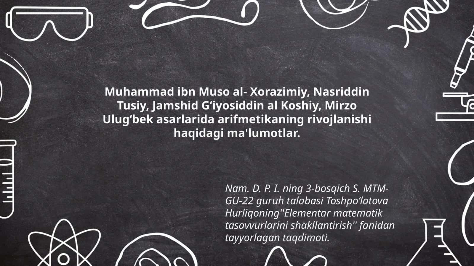 Elementar matematik tasavvurlarini shakllantirish