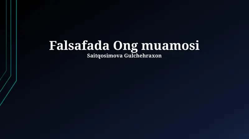 Falsafada Ong muamosi