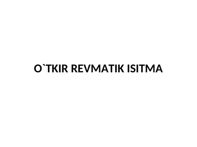 O`TKIR REVMATIK ISITMA