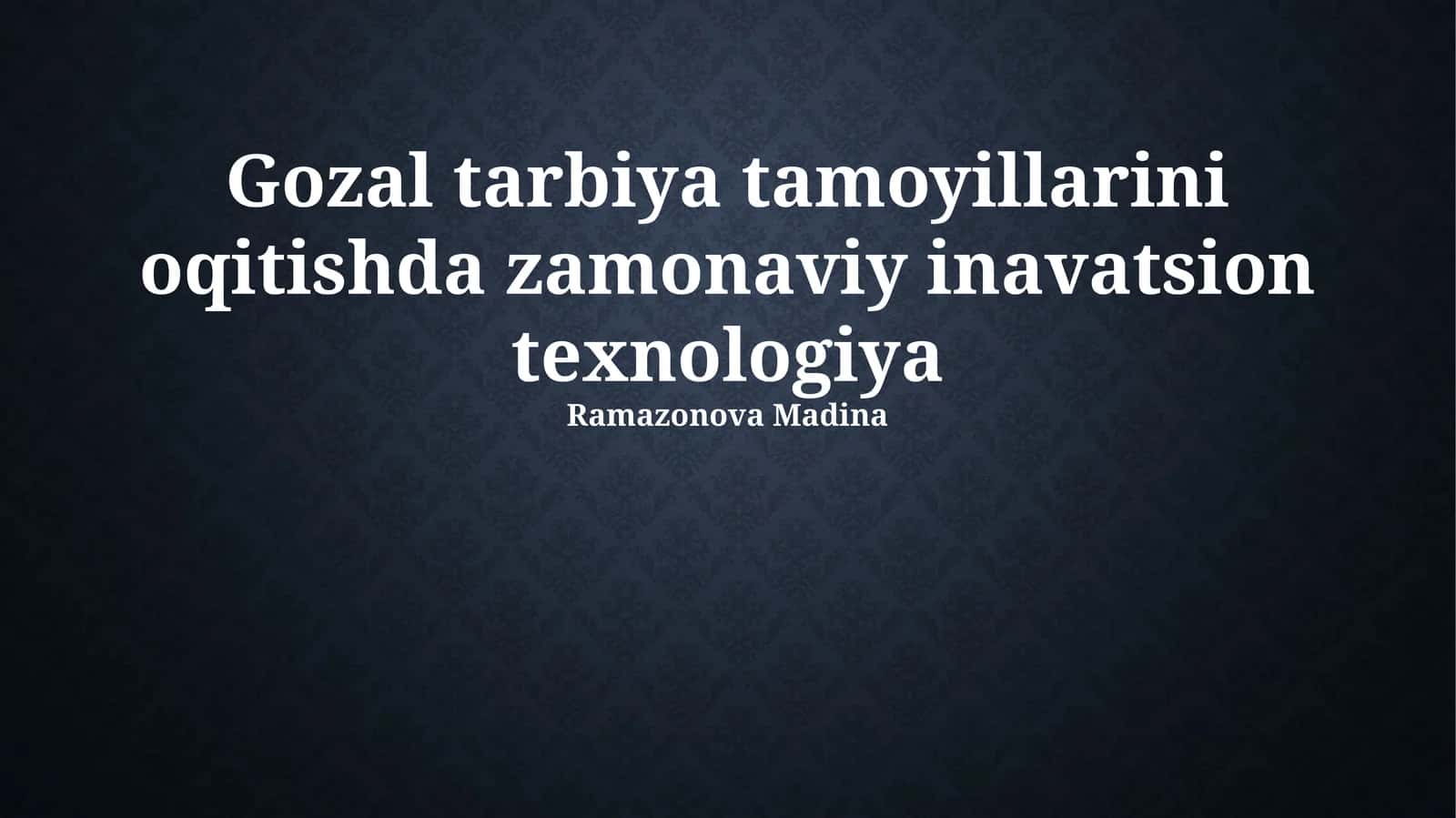 Virtual va kengaytirilgan voqelik texnologiyalari