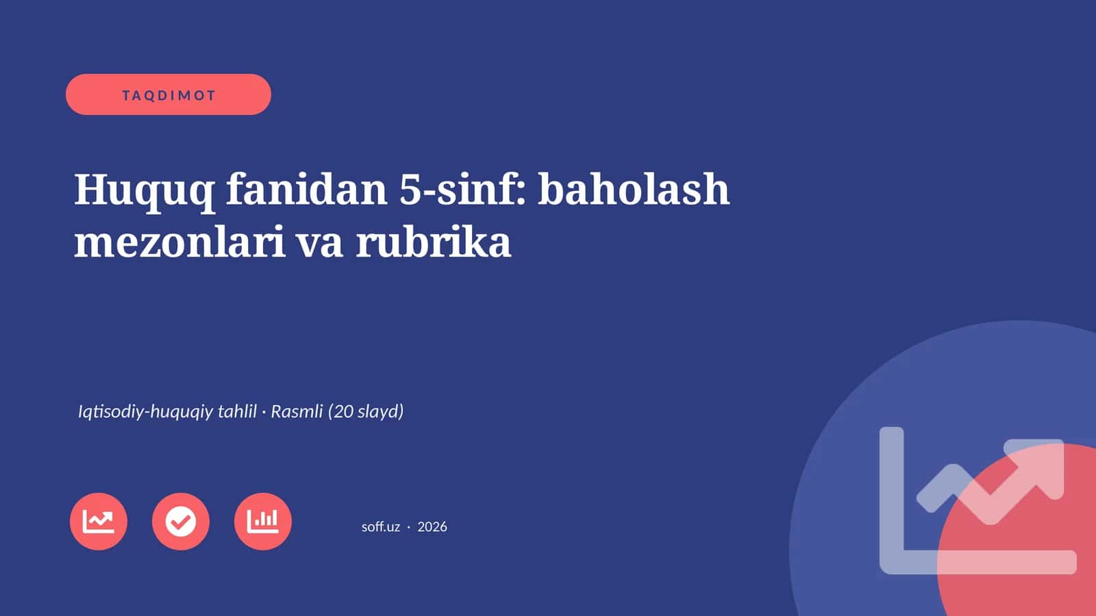 Huquq fanidan 5-sinf: baholash mezonlari va rubrika