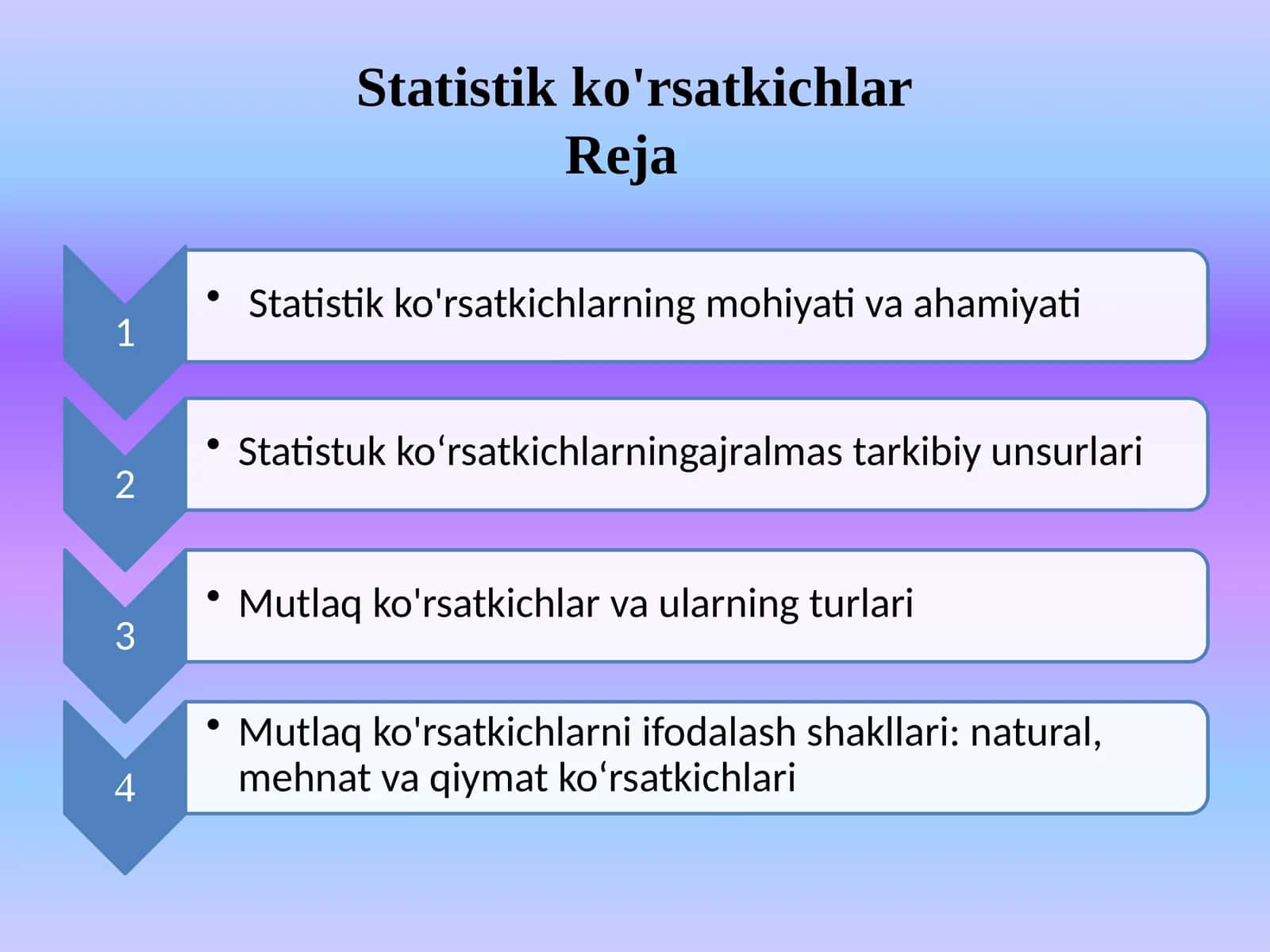 Statistik ko'rsatkichlar