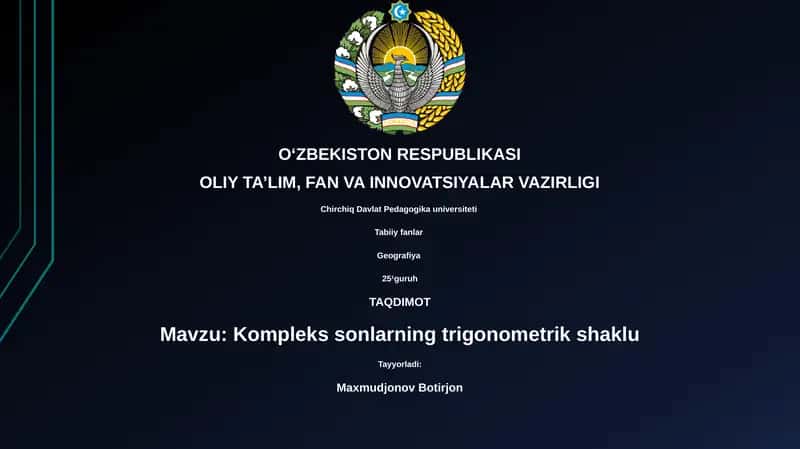 Kompleks sonlarning trigonometrik shakli
