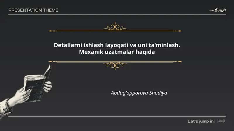 Detallarni ishlash layoqati va uni ta'minlash. Mexanik uzatmalar haqida
