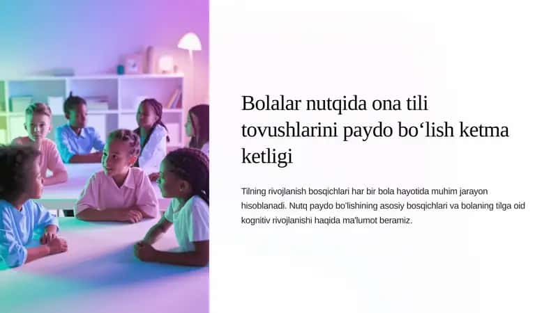 Bolalar nutqida ona tili tovushlarini paydo boʻlish ketma ketligi