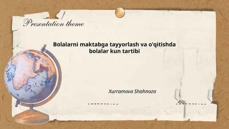 Bolalarni maktabga tayyorlash va oʻqitishda bolalar kun tartibi