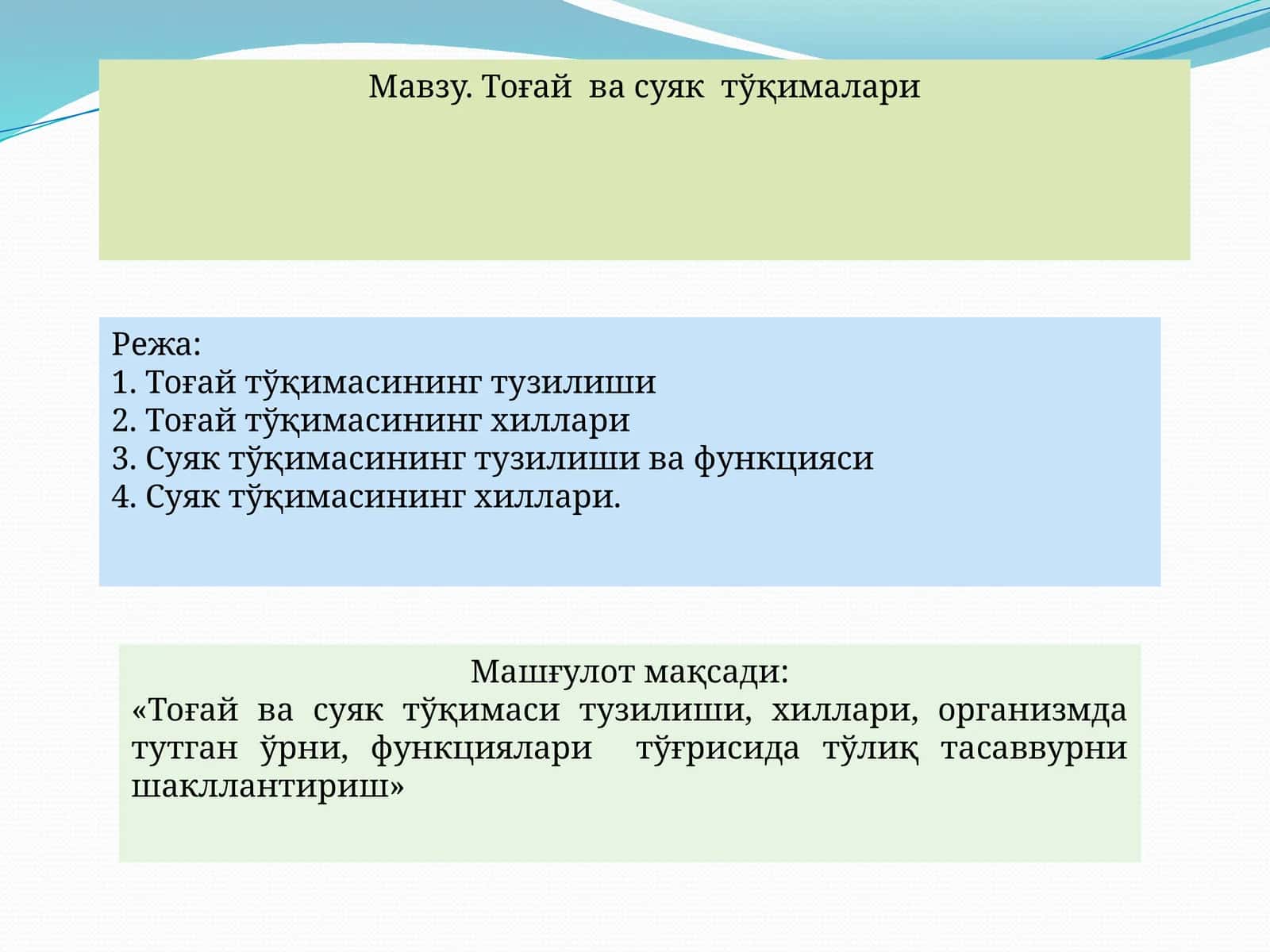Тоғай ва суяк тўқималари
