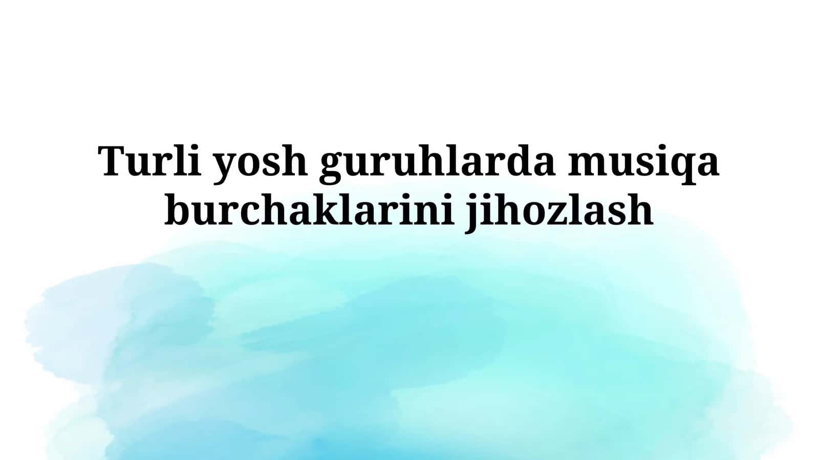 Yosh guruhlari bo'yicha musiqa burchaklarini jihozlash