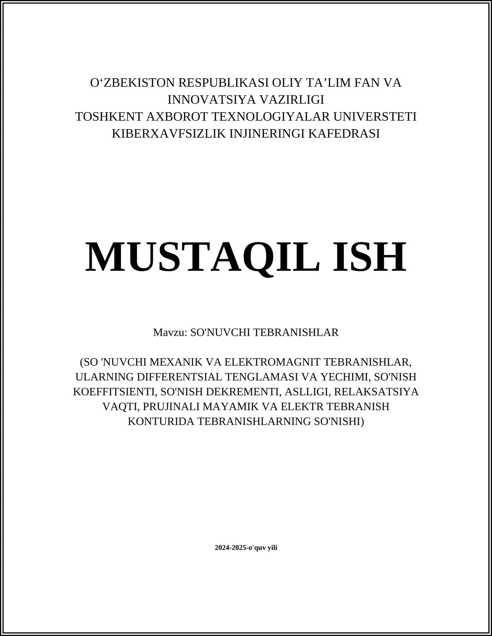 SO'NUVCHI TEBRANISHLAR