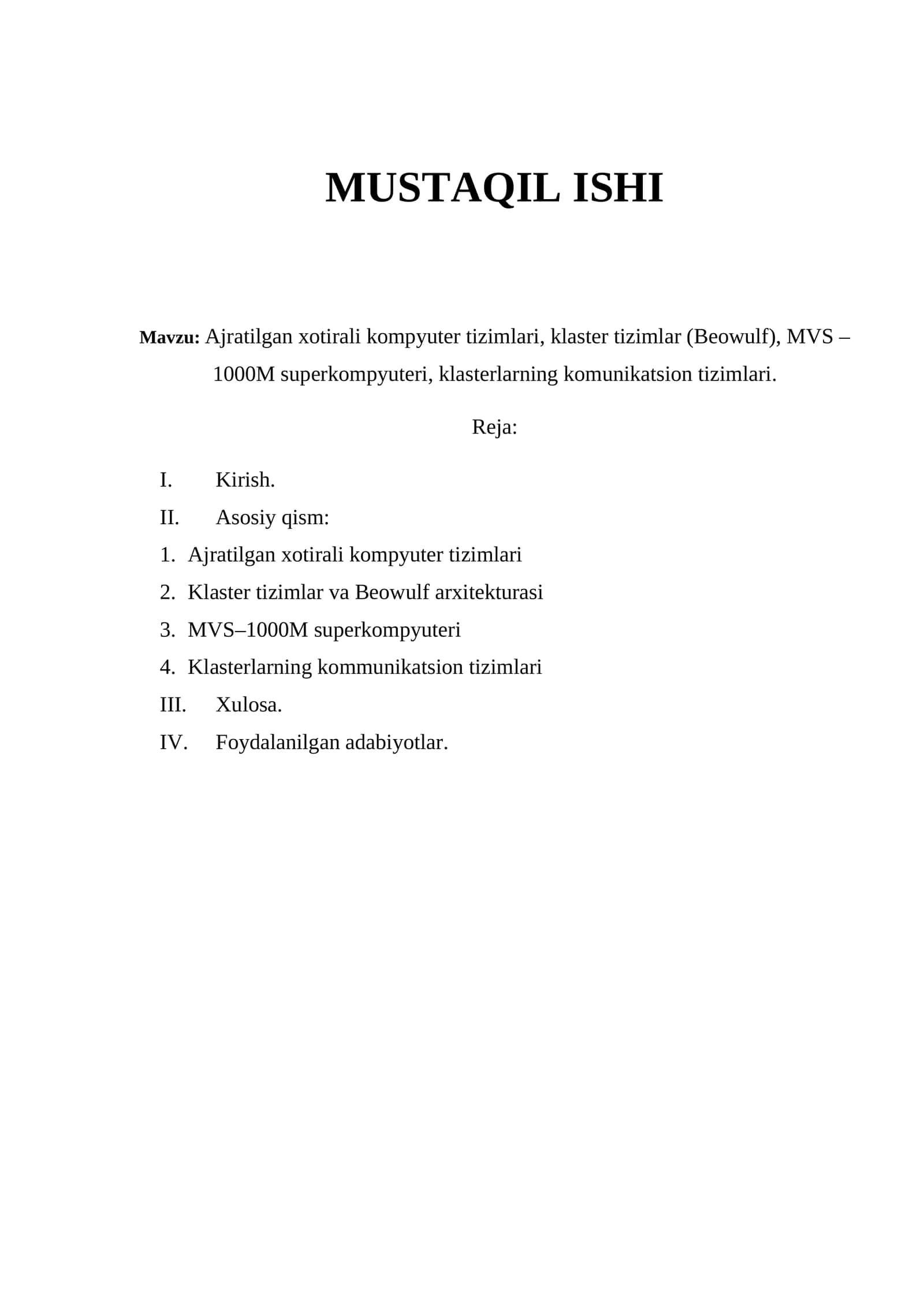 Ajratilgan xotirali kompyuter tizimlari