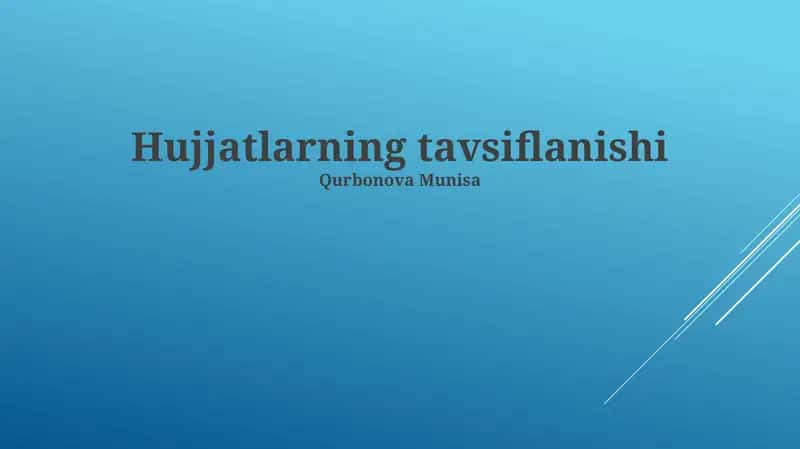 Prezentatsiya hujjatlari