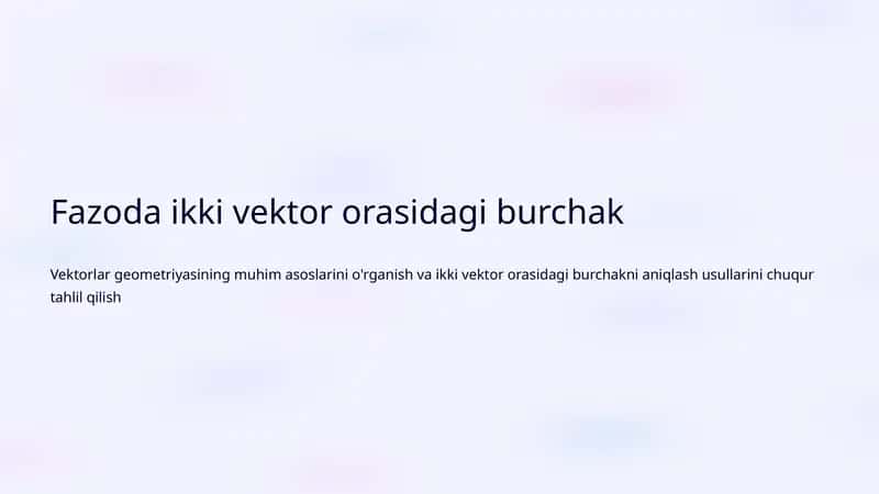 Vektorlar geometriyasi