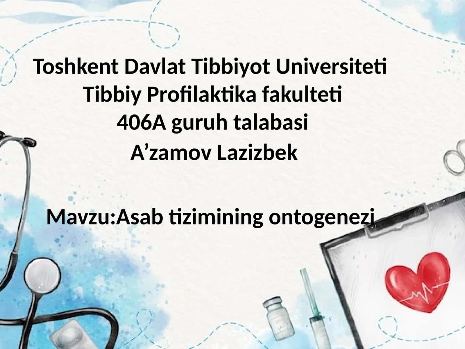Asab tizimi ontogenezi