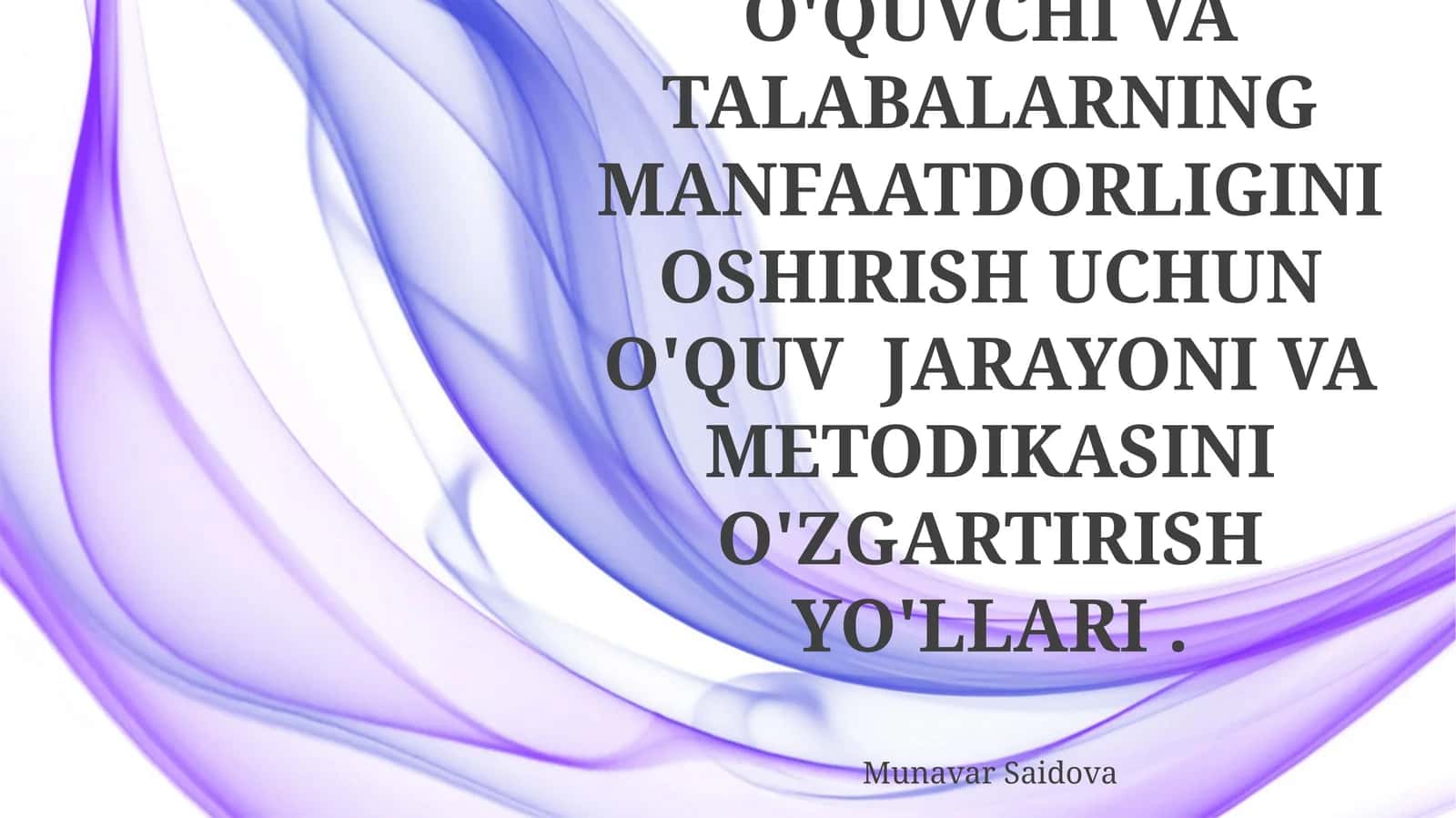 Talaba markazli o'qitish
