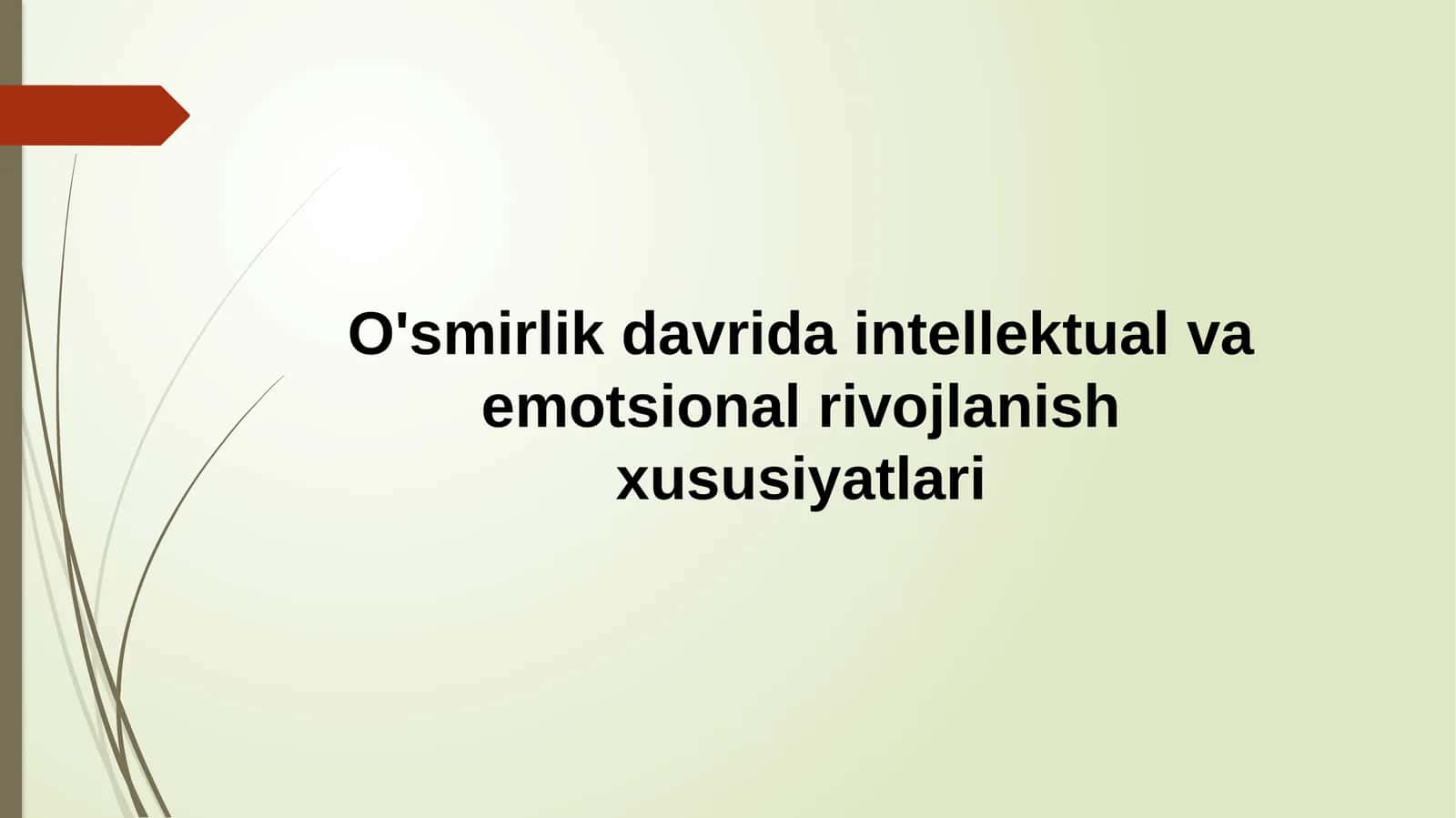 O'smirlik davri intellektual va emotsional rivojlanish xususiyatlari
