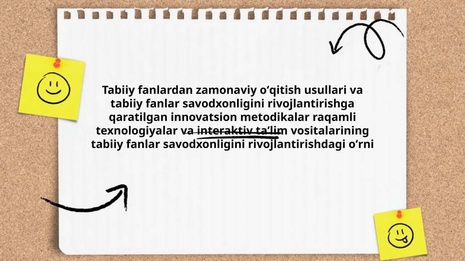 Zamonaviy oʻqitish usullari va tabiiy fanlar savodxonligini rivojlantirish