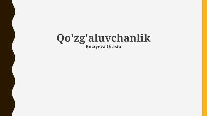 Qo'zg'aluvchanlik