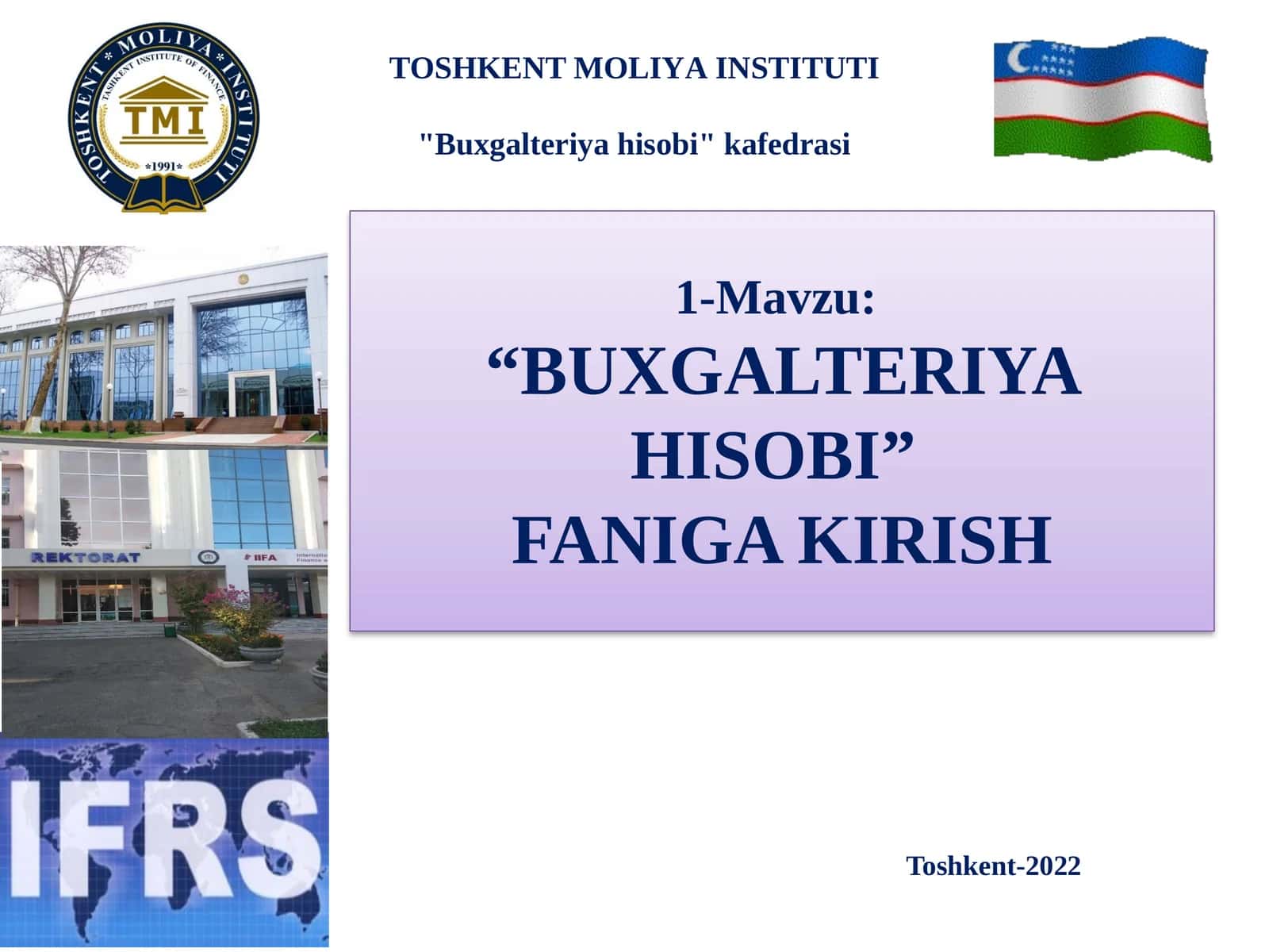 BUXGALTERIYA HISOBI FANIGA KIRISH