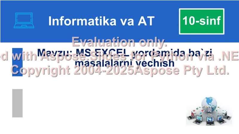 MS EXCEL yordamida ba`zi masalalarni yechish