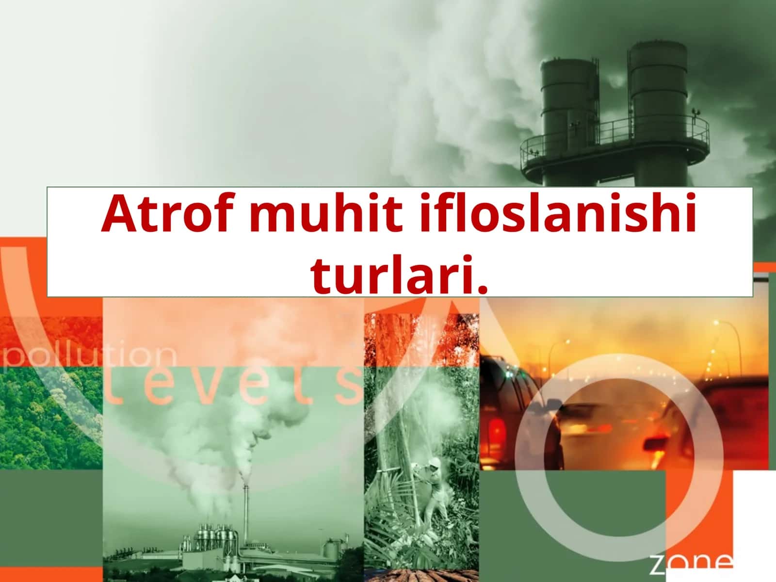 Atrof muhit ifloslanishi turlari.