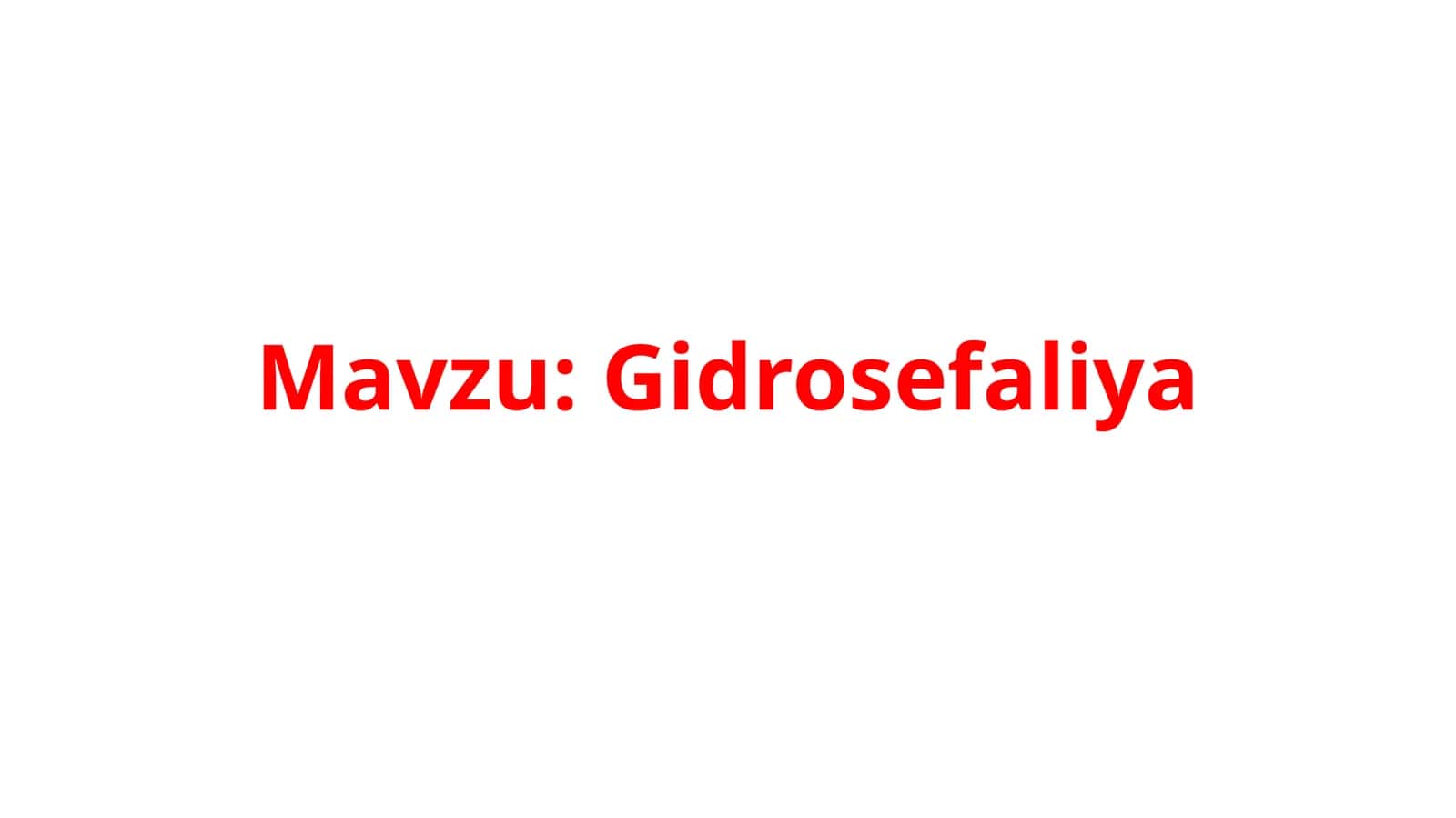 Gidrosefaliya