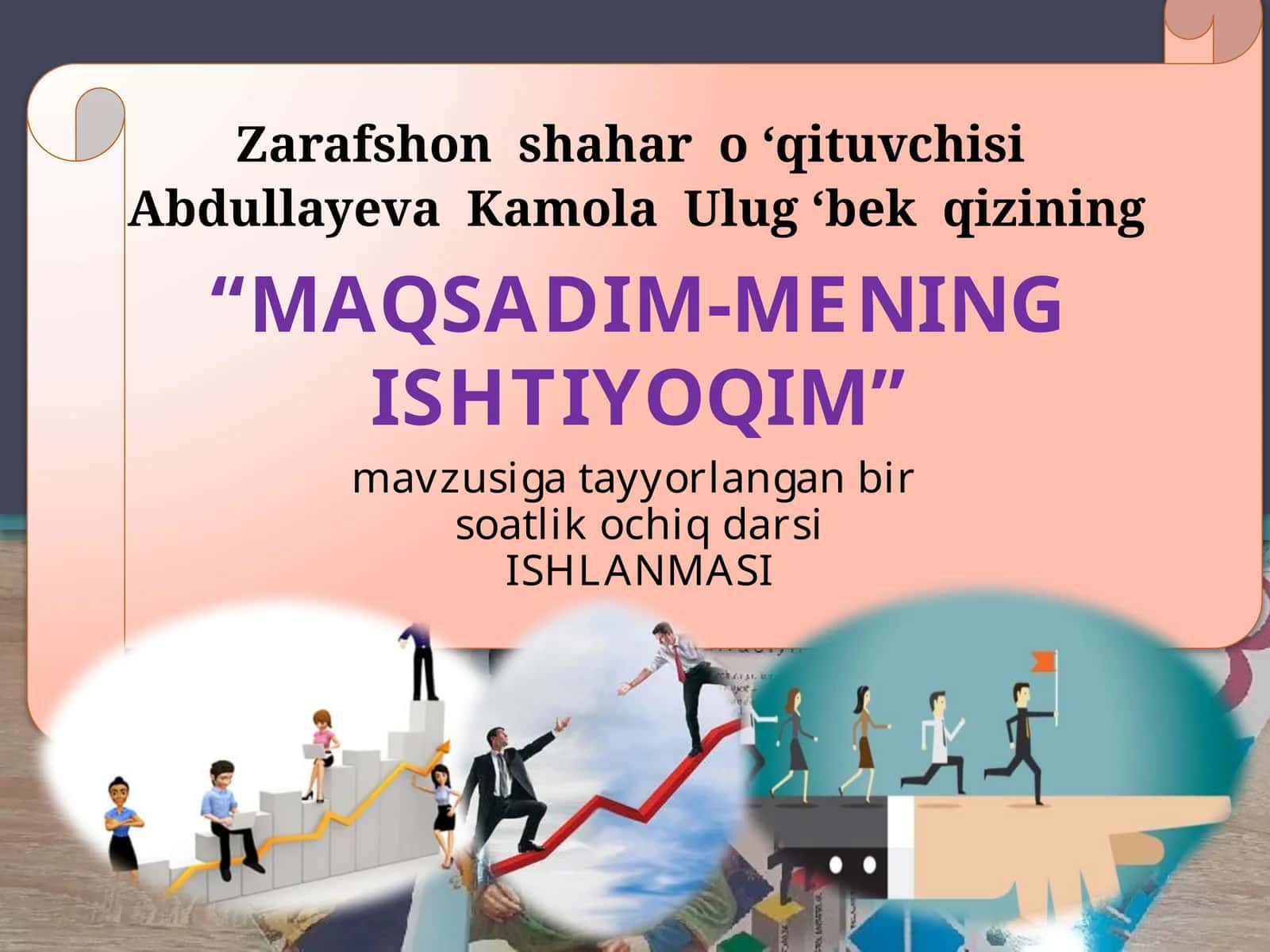 5-sinf Tarbiya fanidan Maqsadim - mening ishtiyoqim mavzusida bir soatlik dars ishlanma