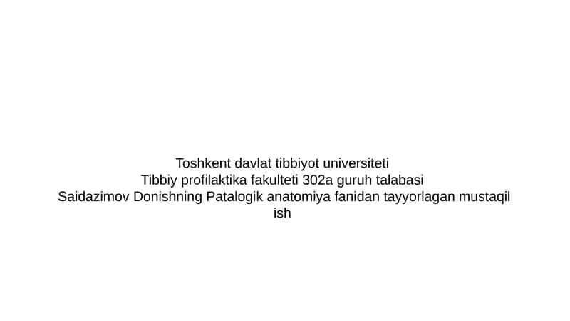 Parazitar va zamburug' infeksiyalari