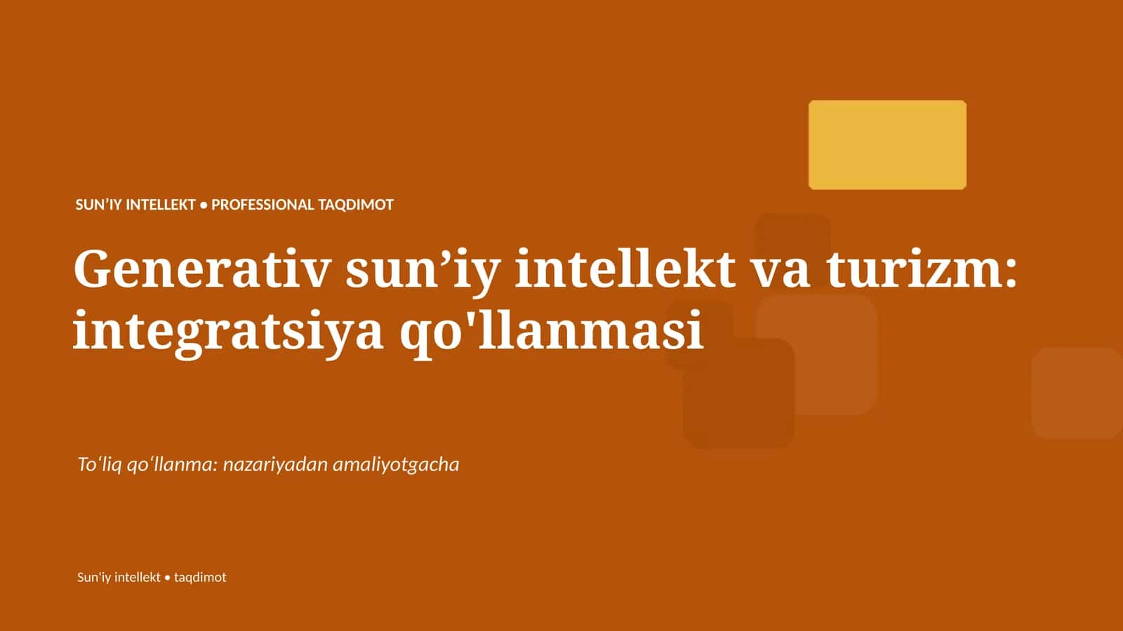 Generativ sun’iy intellekt va turizm: integratsiya qo'llanmasi