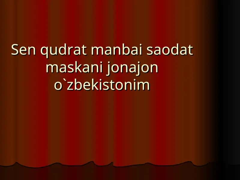 Sen Qudrat Manbai, Saodat Maskani Jonajon O'zbekistonim