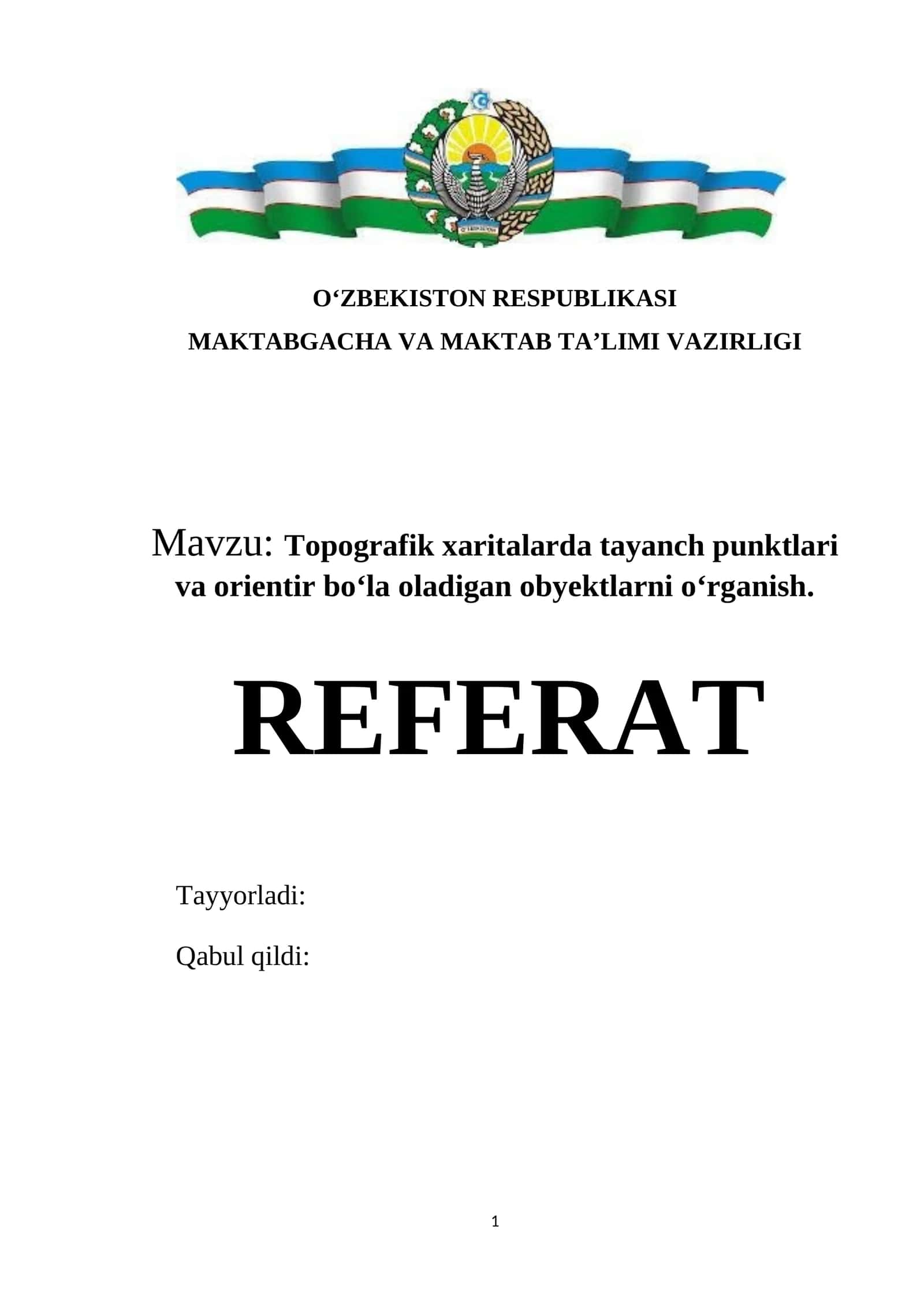 Topografik xaritalarda tayanch punktlari va orientir bo‘la oladigan obyektlarni o‘rganish.