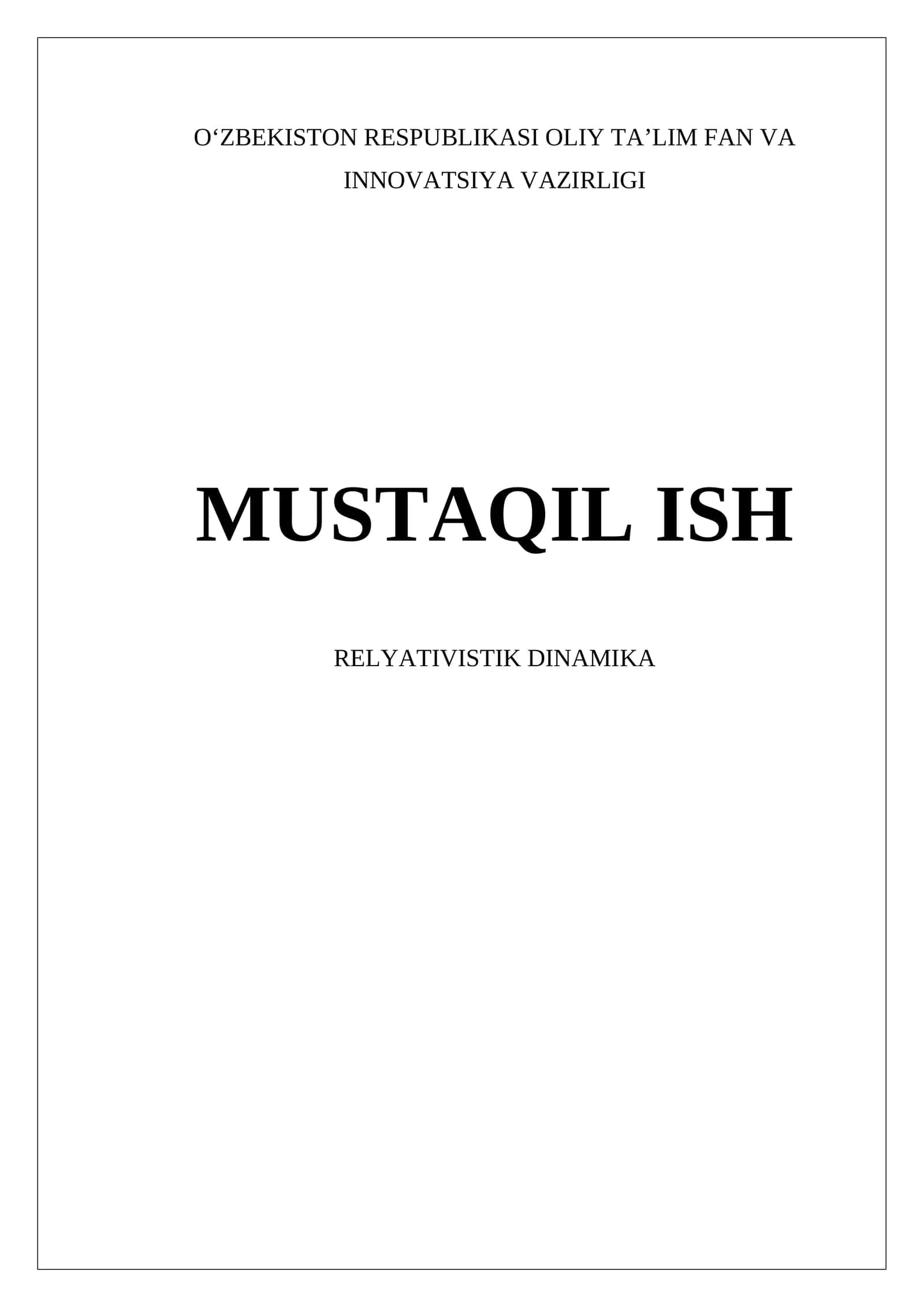 Relyativistik dinamika