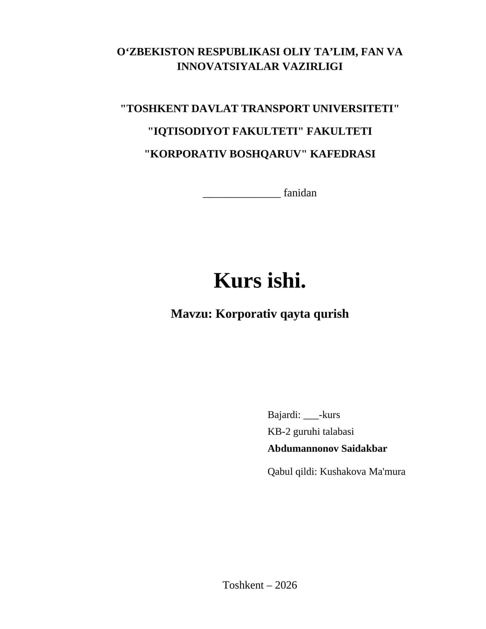 Korporativ qayta qurish