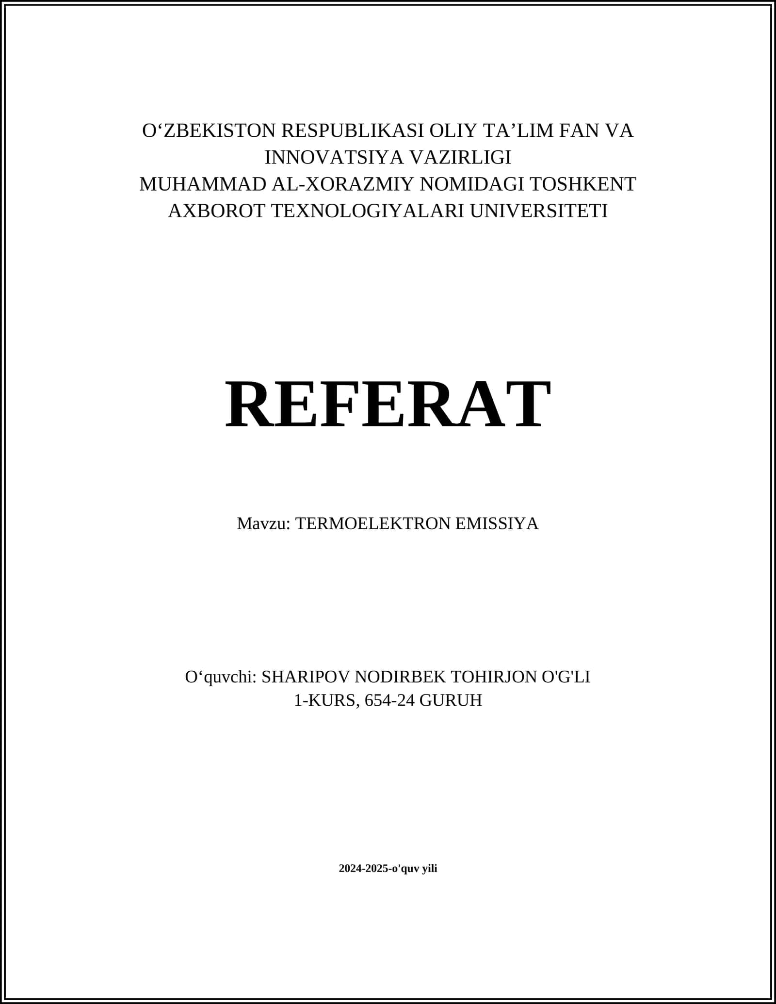 TERMOELEKTRON EMISSIYA