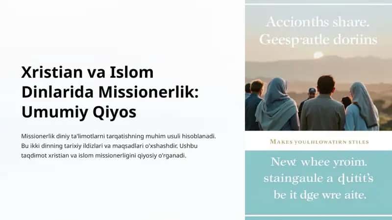 Xristian va Islom Dinlarida Missionerlik: Umumiy Qiyos