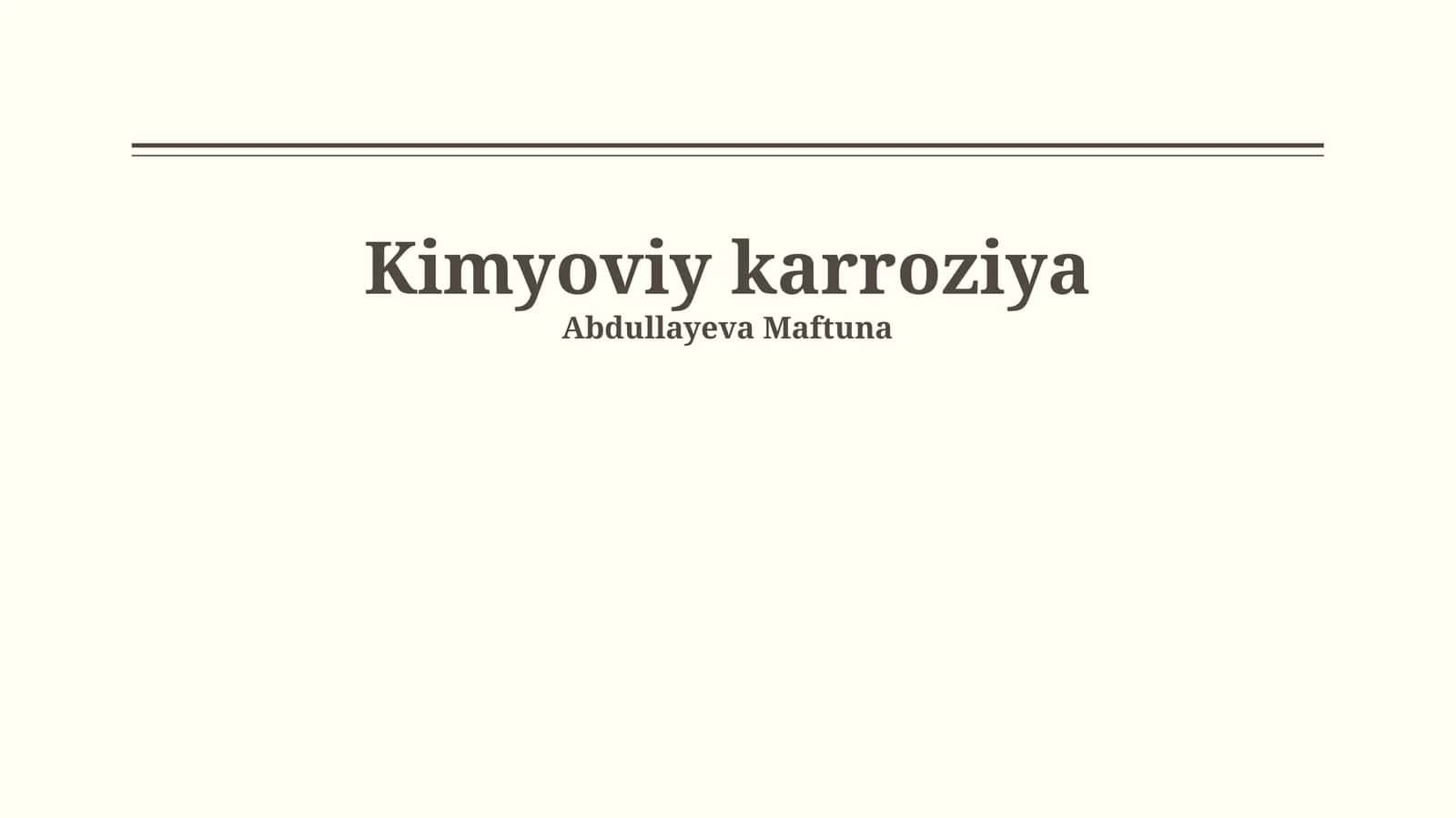Kimyoviy korroziya