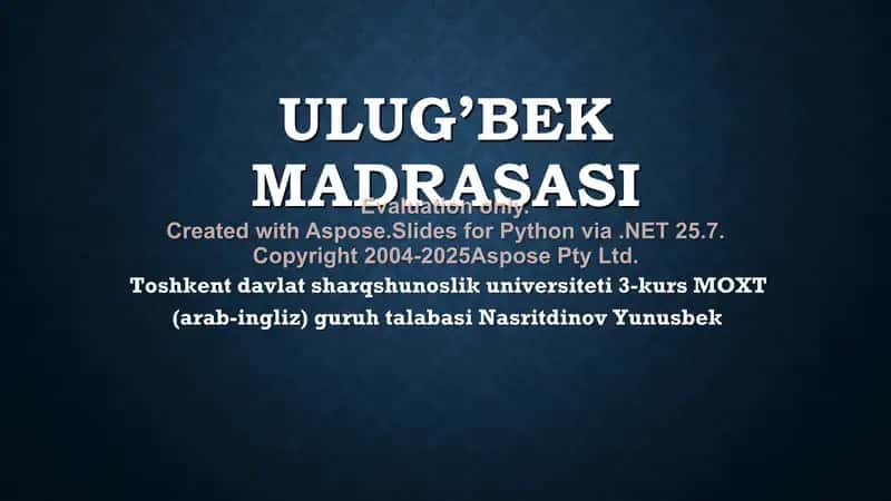Ulug’bek madrasasi