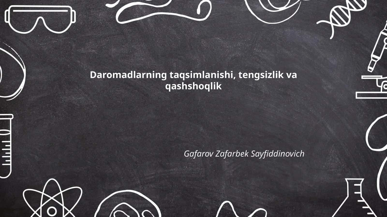 Daromadlarning taqsimlanishi, tengsizlik va qashshoqlik