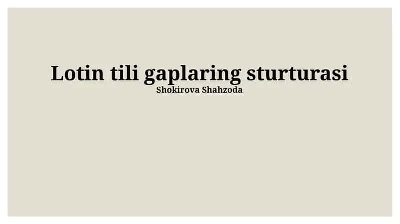 Lotin tili gaplaring sturturasi