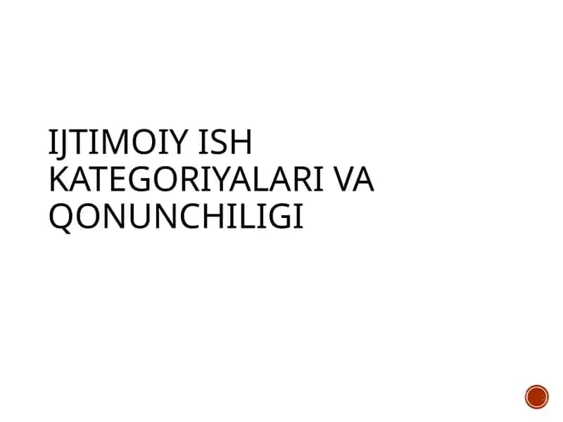 Ijtimoiy ish kategoriyalari