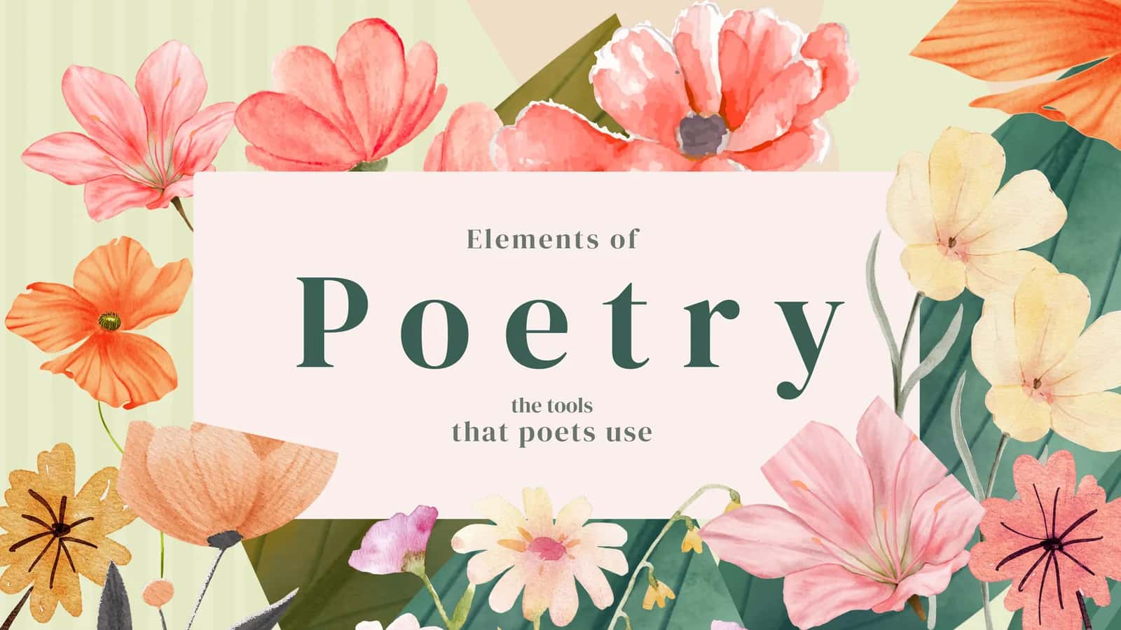 Mavzu: Poetry Elements