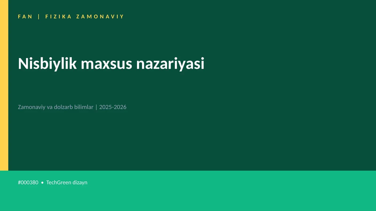 Nisbiylik maxsus nazariyasi
