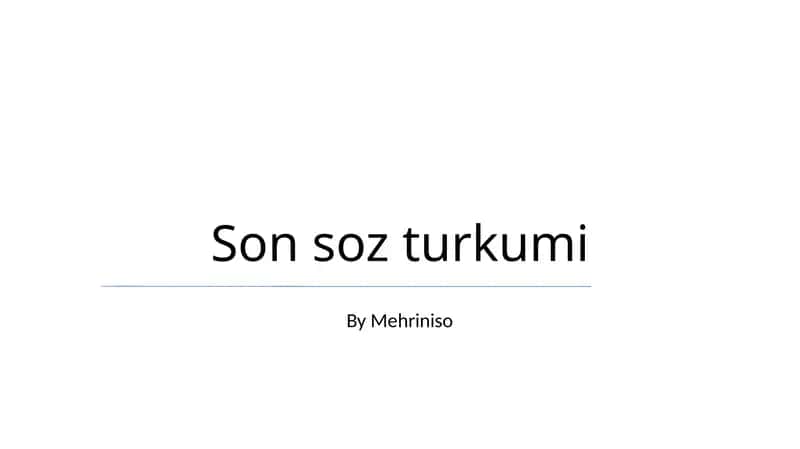 Oxirgi so'zlarning ma'nosi