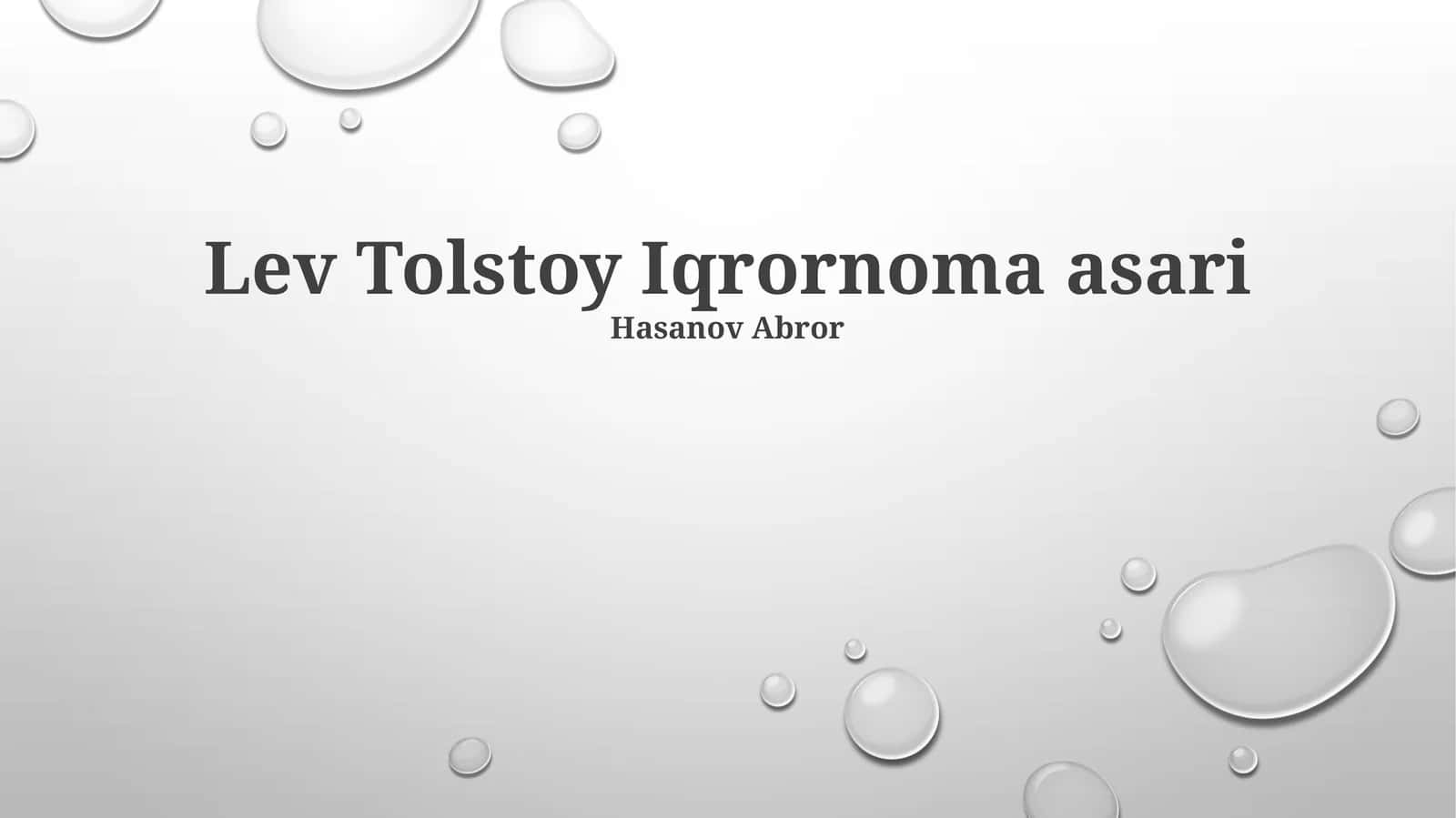 Lev Tolstoy Iqrornoma asari