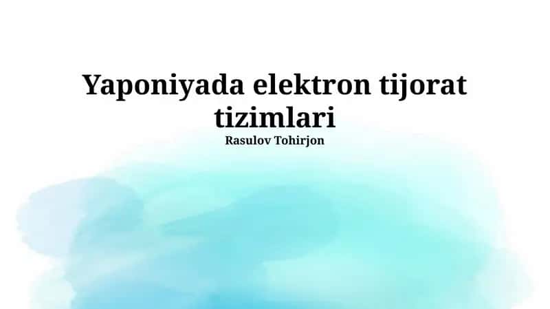 Yaponiyada elektron tijorat tizimlari