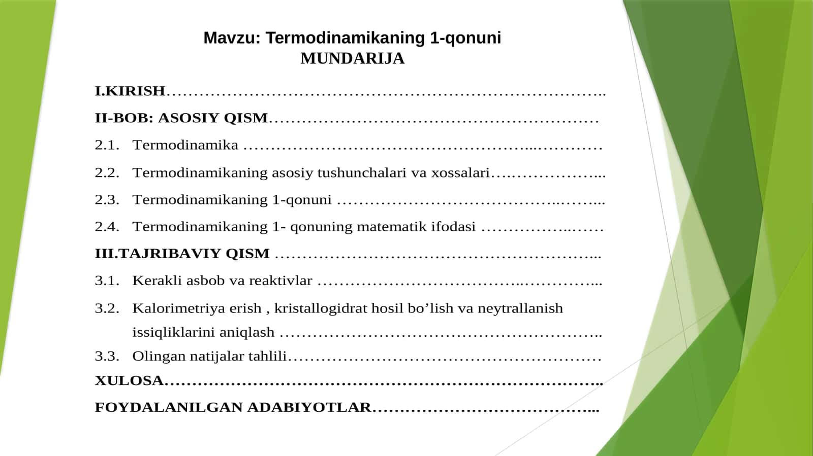Termodinamikaning 1-qonuni
