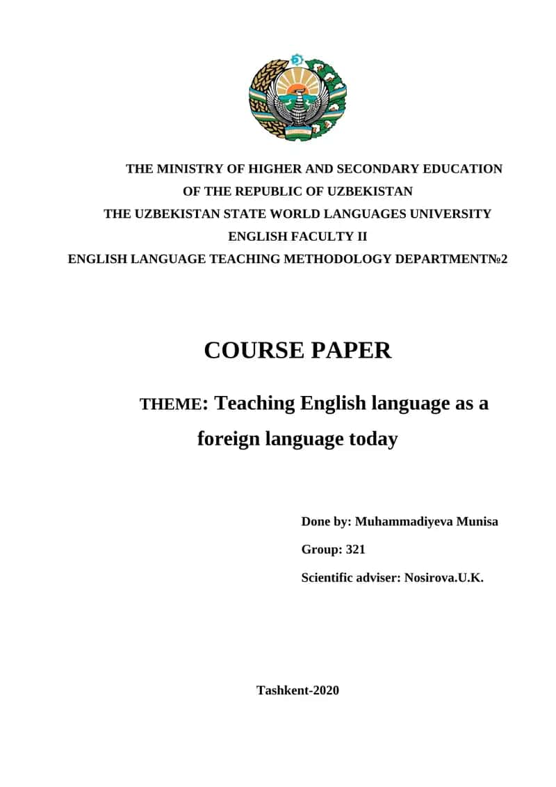 Teaching English language as a foreign language today