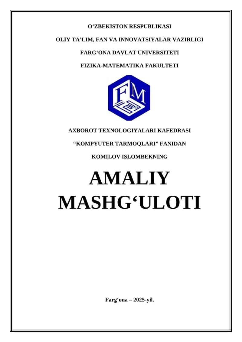 Tarmoq protokoli va marshrutlash protokollari